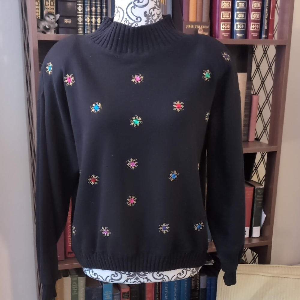 Vintage Bejeweled Sweater M